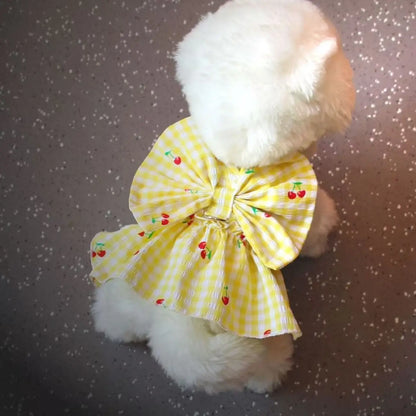 Summer Pet Dog Puppy Cat Kittens Clothes, Floral Cute Princess Dress, Thin Breathable Fabric, Comfortable Clothing for Dogs and Cats, Stylish Pet