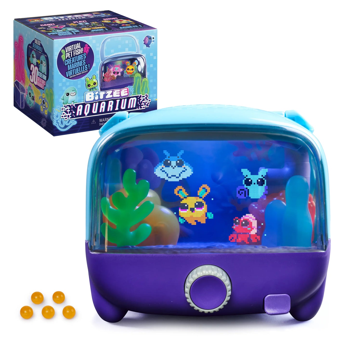 BITZEE Interactive Digital Aquarium Toy with 30 Virtual Fish, Large Display, LED Lighting, Touch-Responsive Electronic Pets, Ideal Gift for Children Ages 5 and Up, Perfect for Birthdays