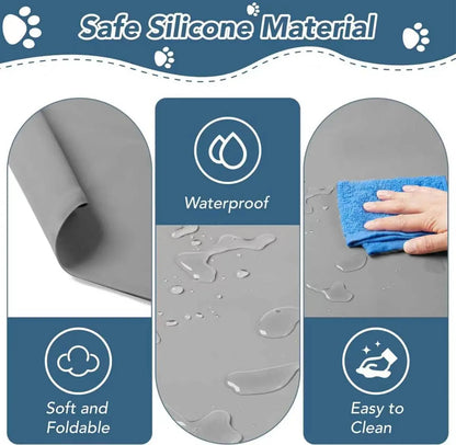 Foldable Dog Pee Pad Holder with Magnetic Clips and Raised Edges, Silicone Training Tray for Indoor Floor Protection