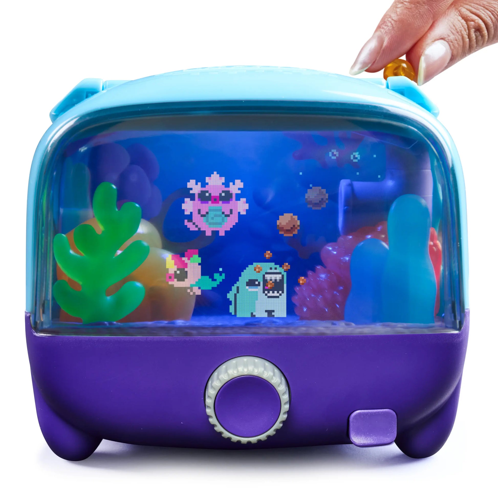 BITZEE Interactive Digital Aquarium Toy with 30 Virtual Fish, Large Display, LED Lighting, Touch-Responsive Electronic Pets, Ideal Gift for Children Ages 5 and Up, Perfect for Birthdays